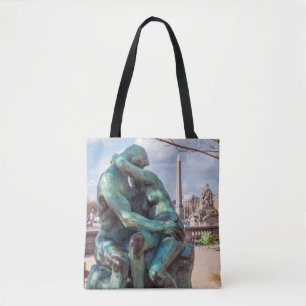 Bolsa Tote O Beijo de Auguste Rodin nas Tuileries, Paris