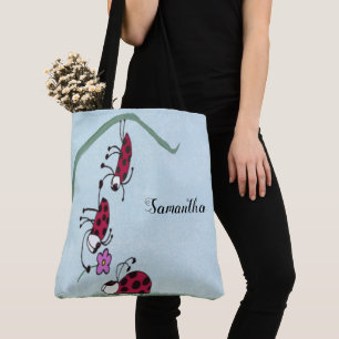 Bolsa Tote O Bonito Ladybug Professando Sua Pintura De Amor