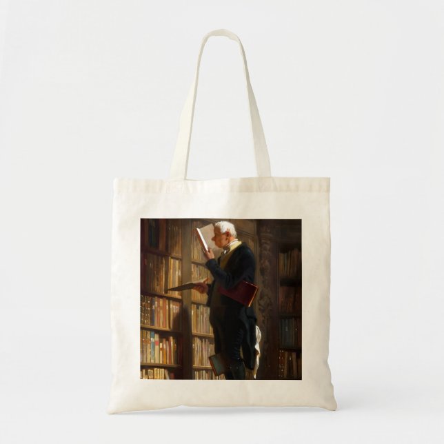 Bolsa Tote O Bookworm Carl Spitzweg Art (Frente)