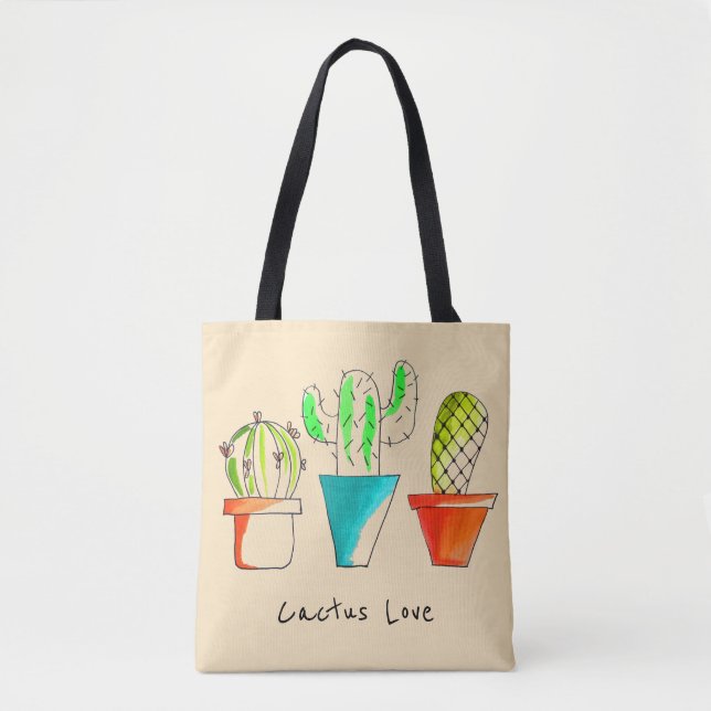 Bolsa Tote O cacto mexicano bonito ama arte desértica (Frente)