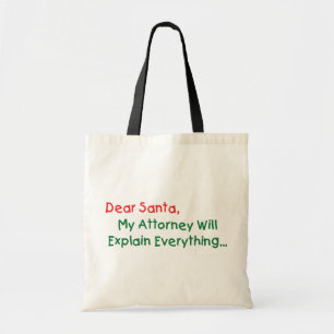 Bolsa Tote O caro papai noel meu advogado explicará - o Xmas