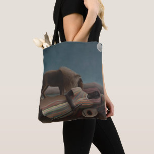 Bolsa Tote O cigano adormecido de Henri Rousseau, Arte Vintag