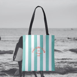 Bolsa Tote O Clube do Surf Crest Turquoise Cabana Stripe