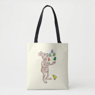 Bolsa Tote O Coelhinho da Páscoa juga com os ovos da Páscoa