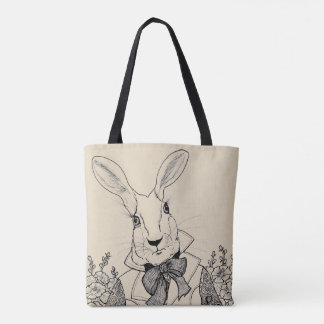 Bolsa Tote O Coelho- branco mais hurrier eu vou, o behinder
