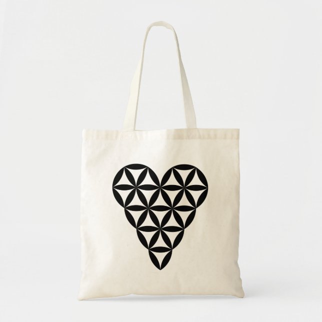 Bolsa Tote O Coração Da Vida - Preto/2D. (Frente)