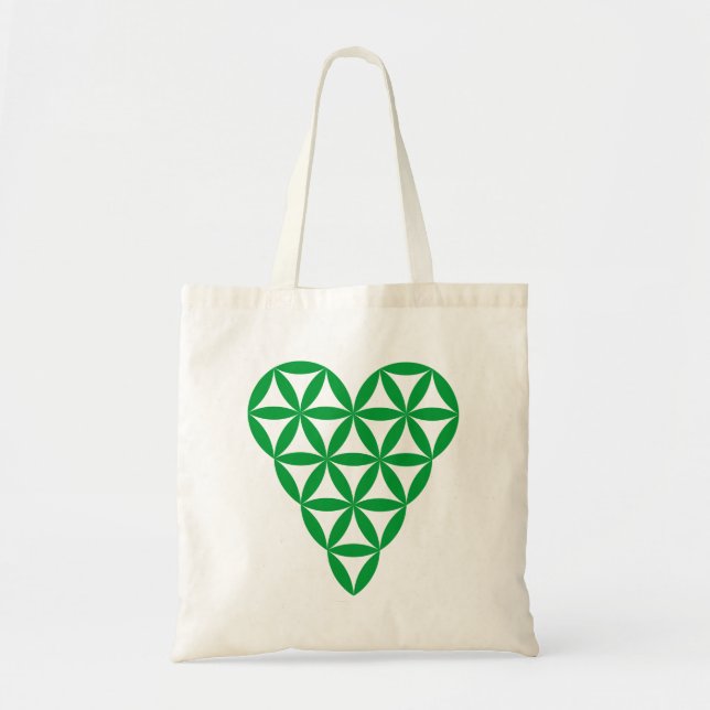 Bolsa Tote O Coração Da Vida - Verde/2D. (Frente)