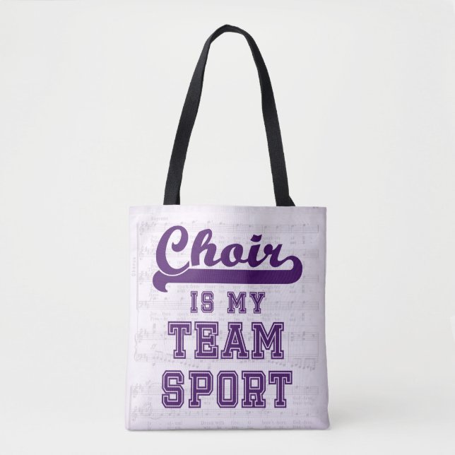 Bolsa Tote O coro é meu esporte de equipe (Frente)