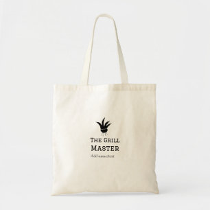 Bolsa Tote O cozinhar de texto do nome da adição de churrasco
