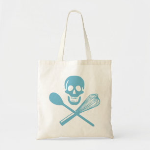 Bolsa Tote O crânio e a cruz Whisk o azul da farinha de milh