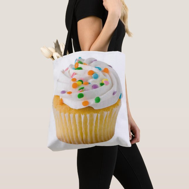 Bolsa Tote O cupcake com polvilha popular enorme (Close Up)