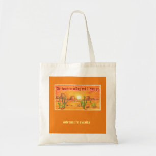Bolsa Tote O deserto está chamando a paisagem do pôr do sol p