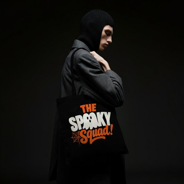 Bolsa Tote O Design de Halloween da Equipe Assustadora (Criador carregado)