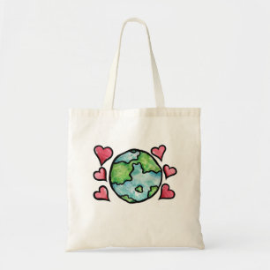 Bolsa Tote O Dia da Terra ama corações