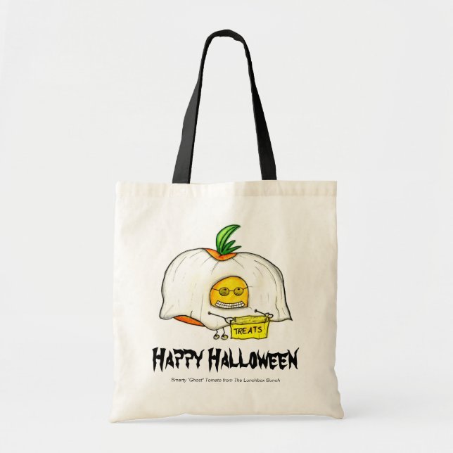 Bolsa Tote O Dia das Bruxas feliz, tomate do fantasma do (Frente)