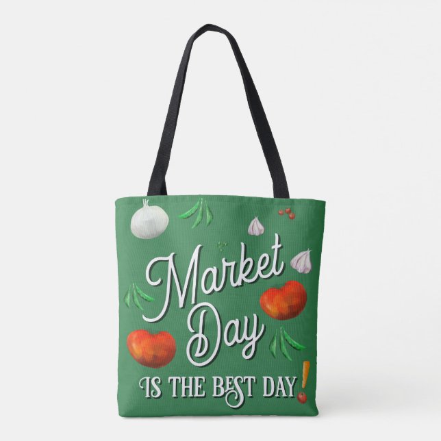 Bolsa Tote O Dia de Mercado é o melhor dia! (Verso)