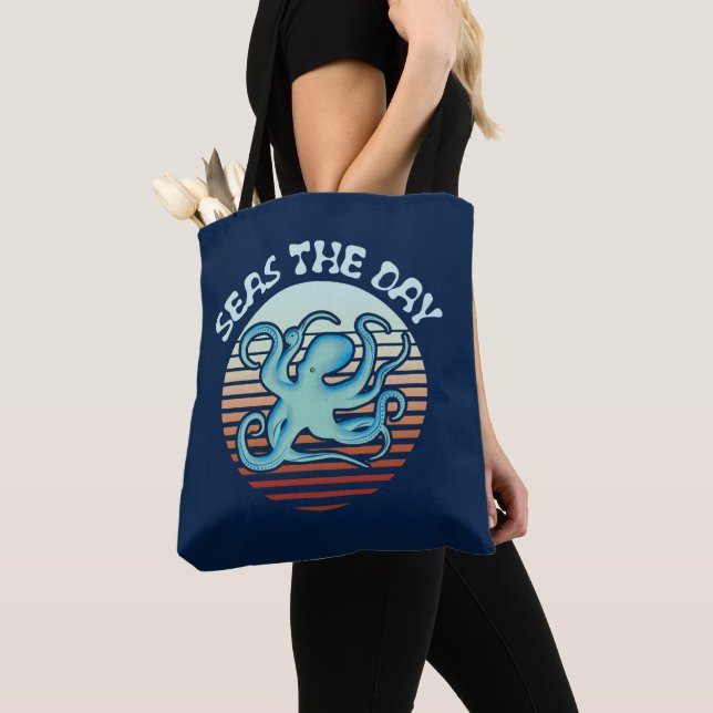 Bolsa Tote O Dia dos Mares | Octopus de Summer Vibes (Close Up)