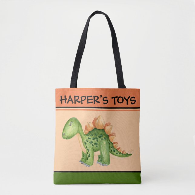 BOLSA TOTE O DINOSSAURO DA SACOLA PERSONALIZOU O NOME 2 (Frente)