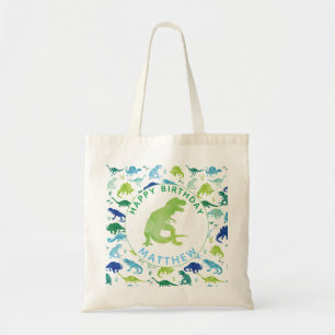 Bolsa Tote O dinossauro do feliz aniversario personalizado