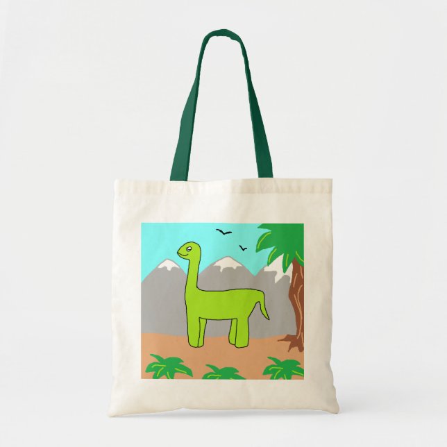 Bolsa Tote O dinossauro feliz (Frente)