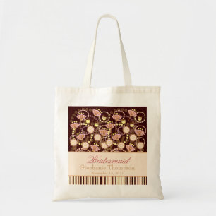 Bolsa Tote O doce floresce saco nupcial da festa de casamento