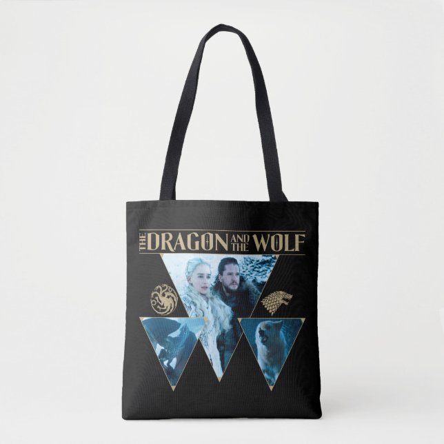 Bolsa Tote O Dragão e o Wolf Daenerys e Jon Graphic (Frente)