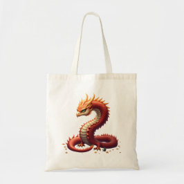 Bolsa Tote O dragão serpente dourado. 