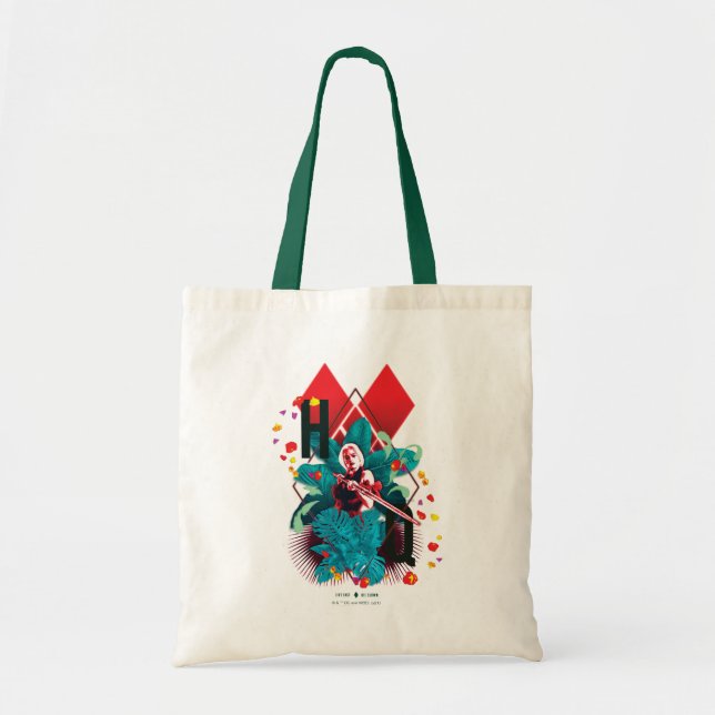 Bolsa Tote O Esquadrão Suicida | Harley Quinn Floral Diamond (Frente)