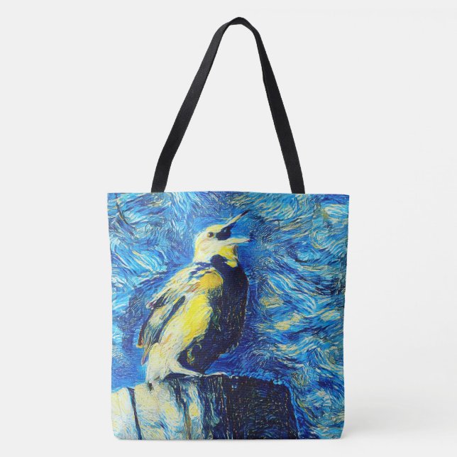 Bolsa Tote O estilo VanGogh do Pássaro Solitário (Frente)