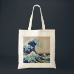 Bolsa Tote O Excelente Hokusai desceu de Kanagawa. Vintage ja<br><div class="desc">Katsushika Hokusai "A onda de Excelentes de Kanagawa" na bolsa. Ilustração do japão Vintage.</div>