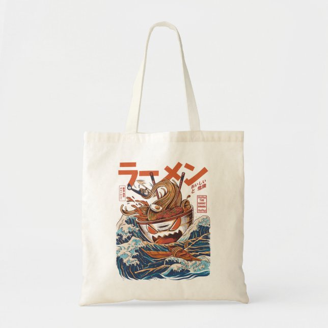 Bolsa Tote O Excelente Ramen do Clássico Kanagawa (Frente)