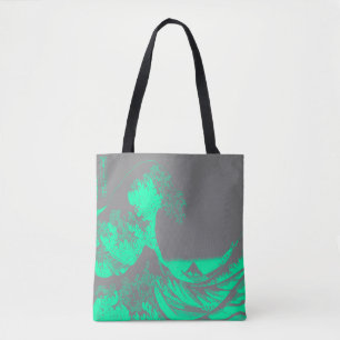 Bolsa Tote O Excelente Wave Seafoam Green & Cinza Toag