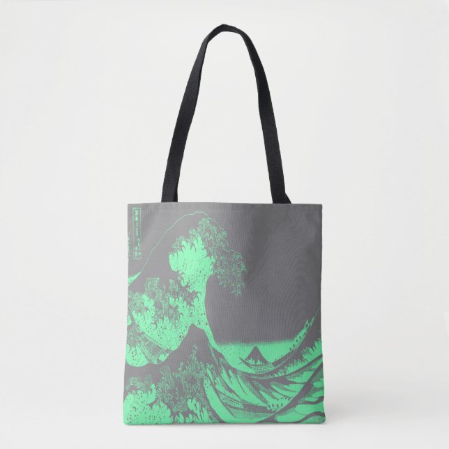 Bolsa Tote O Excelente Wave Seafoam Green & Cinza Toag (Frente)