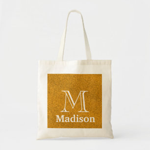 Bolsa Tote O falso Dourado do brilho personalizou o monograma