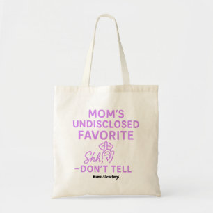 Bolsa Tote O Favorito Não Revelado da Mamãe, Rosa-Roxo Engraç