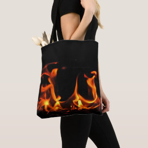 Bolsa Tote O fogo alaranjado e preto da dança arde a sacola