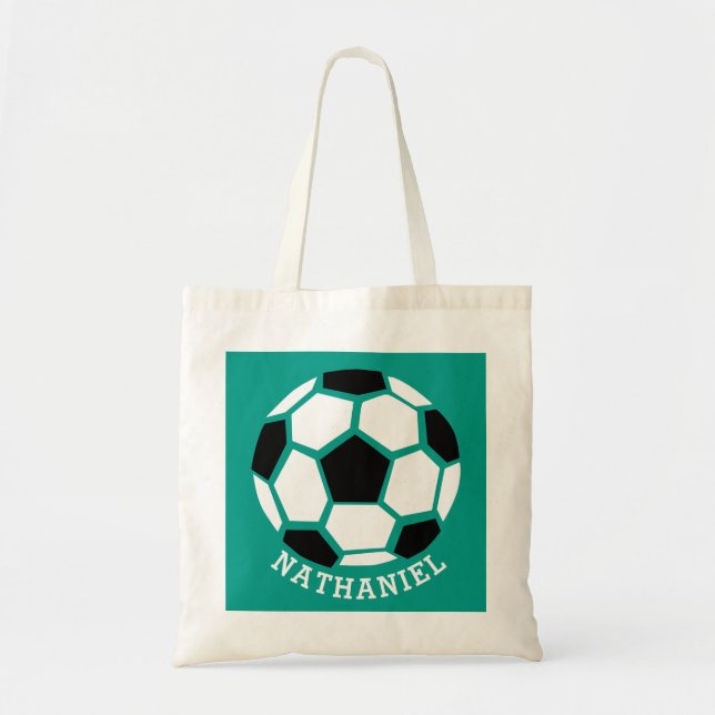 Bolsa Tote O futebol personalizado dos miúdos ostenta o (Frente)