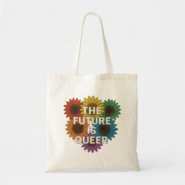 Bolsa Tote O Futuro É Queer - Arco-Íris Girassóis