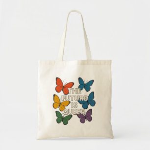 Bolsa Tote O Futuro É Queer - Borboletas Arco-Íris