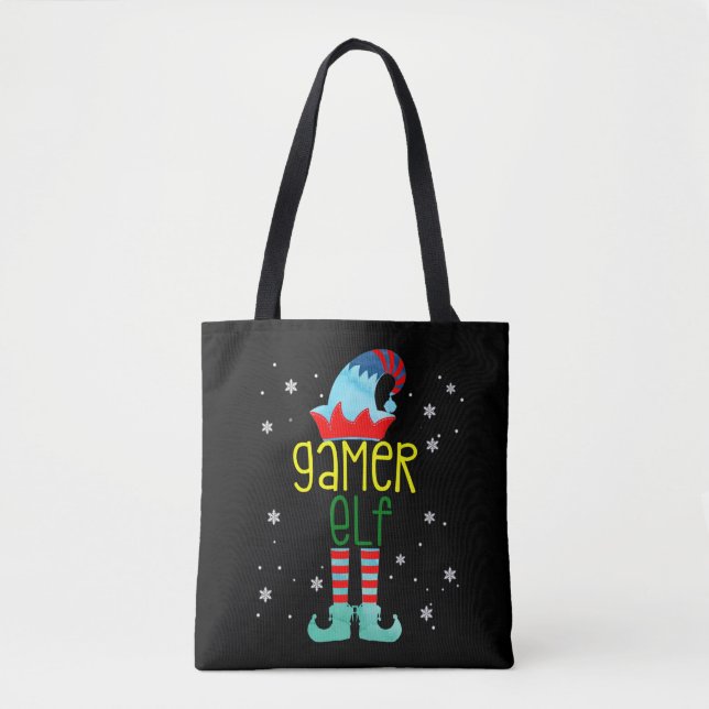 Bolsa Tote O Gamer Elf Engraçado Feliz Matchin Familiar de Na (Frente)