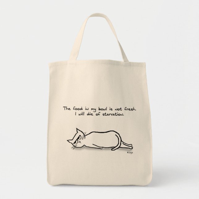 Bolsa Tote O Gato Exige Comida Fresca - Presente De Gato Engr (Frente)