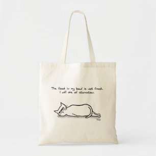 Bolsa Tote O Gato Exige Comida Fresca - Presente De Gato Engr