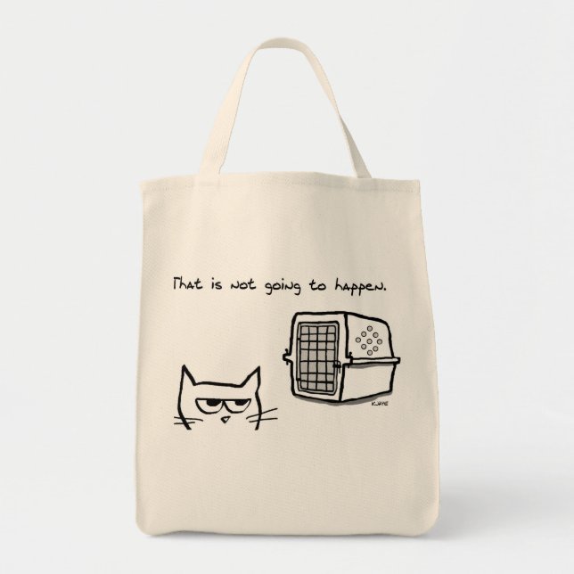 Bolsa Tote O gato irritado não estará indo ao veterinário (Frente)