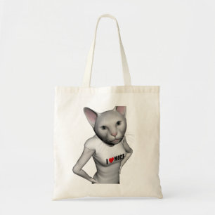 Bolsa Tote O gato Siamese branco engraçado ama ratos