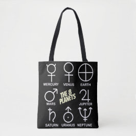 Bolsa Tote O Gráfico dos 8 Símbolos Planetários 