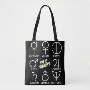 Bolsa Tote O Gráfico dos 8 Símbolos Planetários