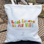 Bolsa Tote O Groovy Retro Imóveis é a minha visão, corretor<br><div class="desc">bolsa de 'Imobiliário é minha vibe' para os corretores. É excelente para o marketing da sua empresa.</div>