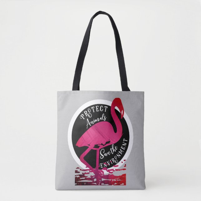 Bolsa Tote O guardião do flamingo (Frente)