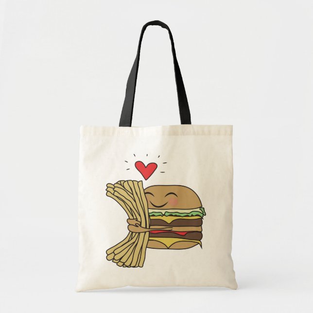 Bolsa Tote O hamburguer ama fritadas (Frente)