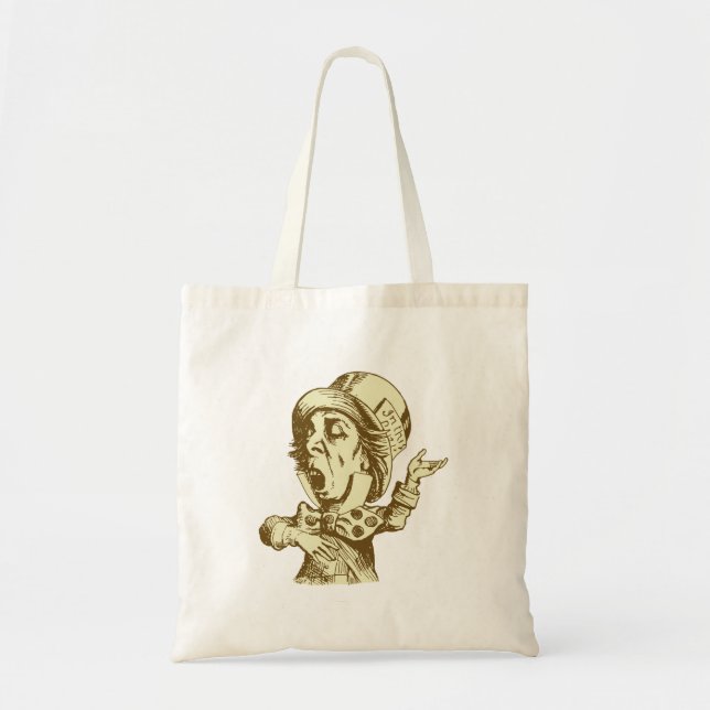 Bolsa Tote O Hatter louco cobriu o Sepia (Frente)